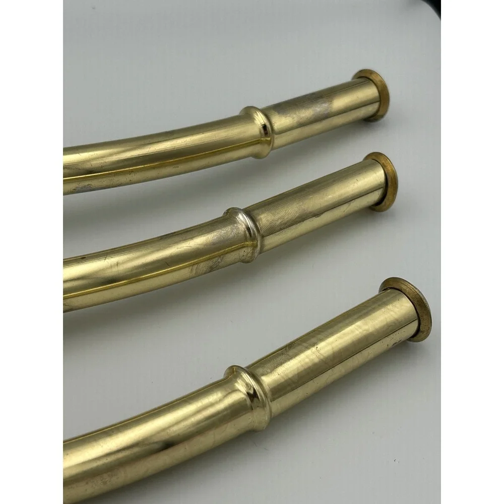 Vintage Brass Faux Bamboo Metal Hangers Set of 3 Hollywood Regency Chinoiserie
